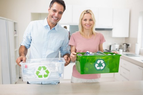 Professional waste management team at work