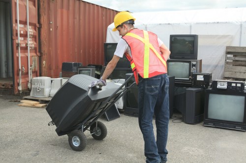 Community members participating in waste management